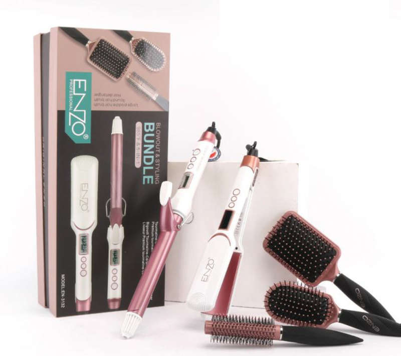 ENZO 5-Piece Hair Straightener and Curler Styling Set EN 3132