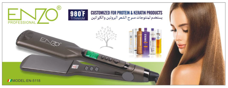ENZO Hair Straightener - Latest Design Flat Iron Keratin with LCD EN-5118
