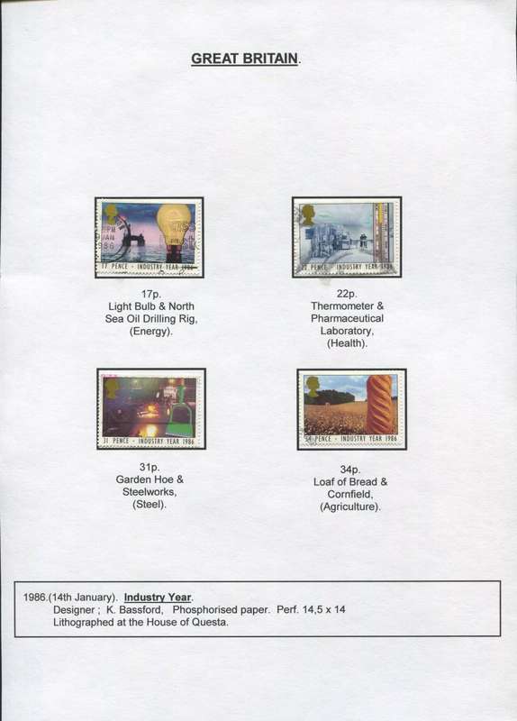 Great Britain - 4 Stamps Mounted on Presentation page