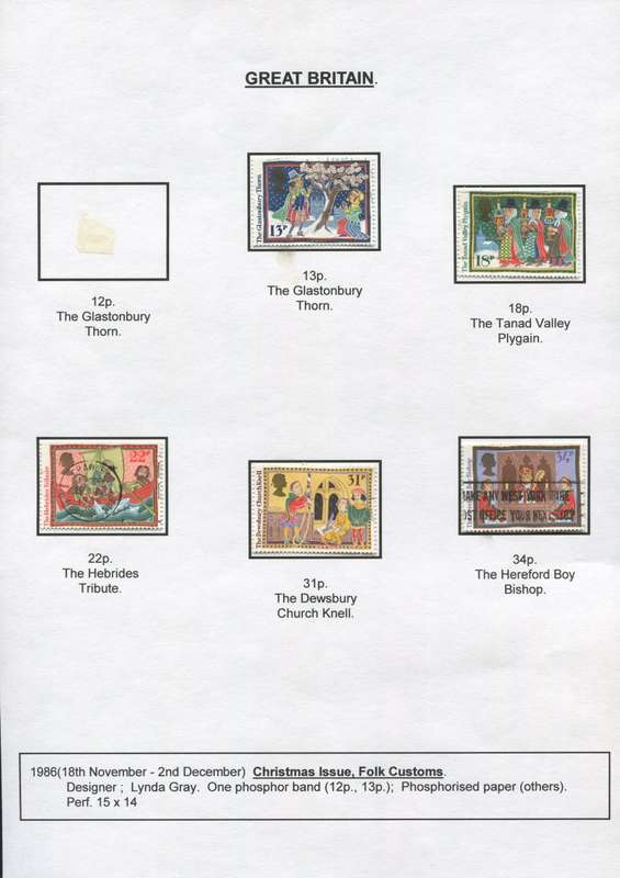 Great Britain - 5 Stamps Mounted on Presentation page