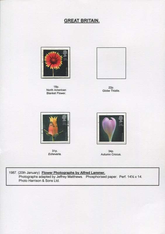 Great Britain - 3 Stamps Mounted on Presentation page