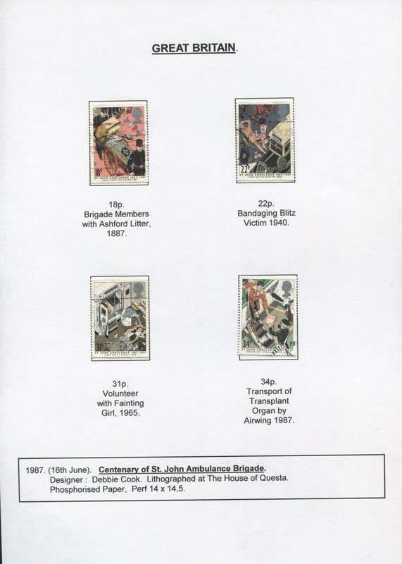 Great Britain - 4 Stamps Mounted on Presentation page