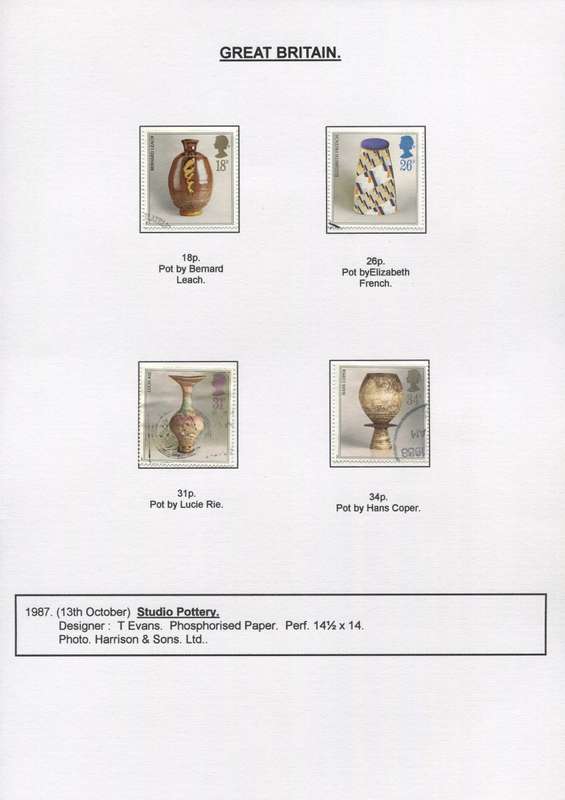 Great Britain - 4 Stamps Mounted on Presentation page