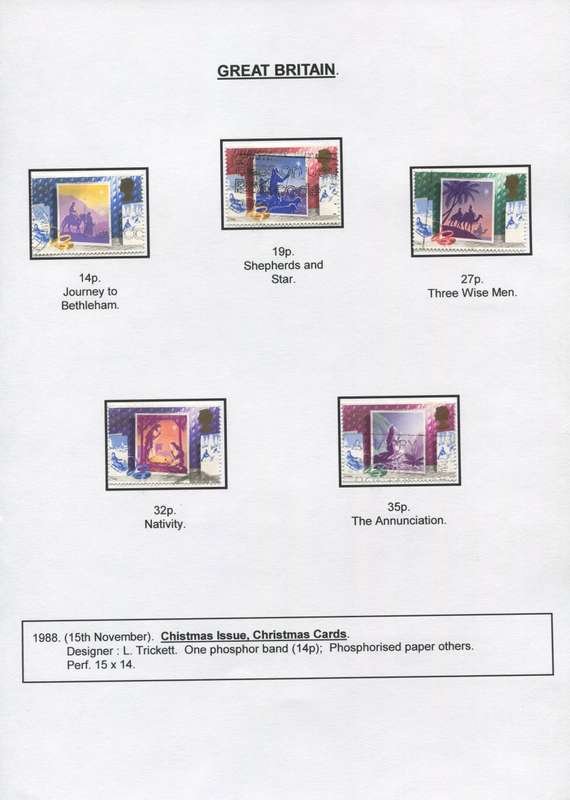 Great Britain - 5 Stamps Mounted on Presentation page