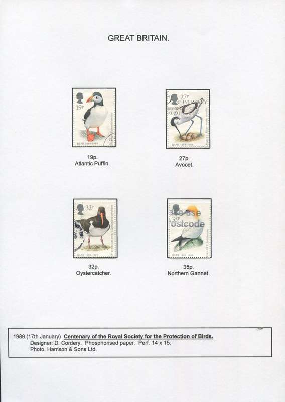 Great Britain - 4 Stamps Mounted on Presentation page