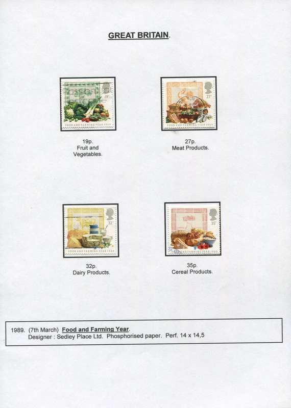 Great Britain - 4 Stamps Mounted on Presentation page