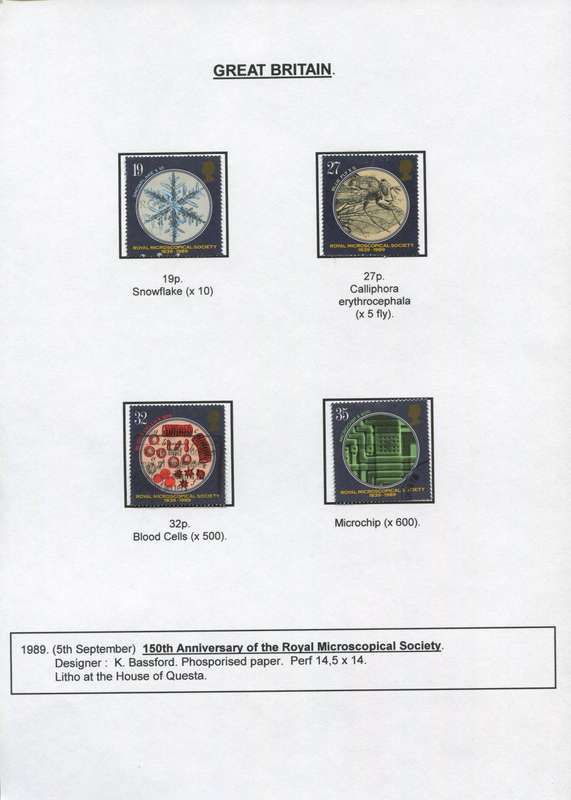 Great Britain - 4 Stamps Mounted on Presentation page