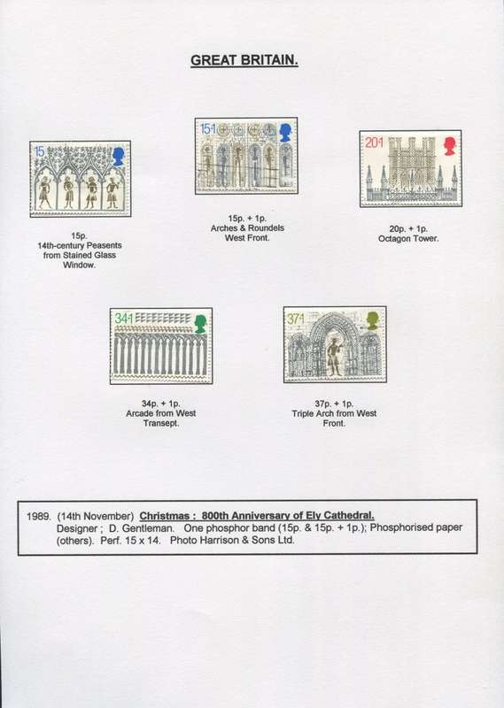 Great Britain - 5 Stamps Mounted on Presentation page