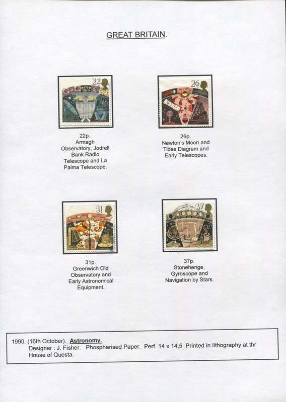 Great Britain - 4 Stamps Mounted on Presentation page