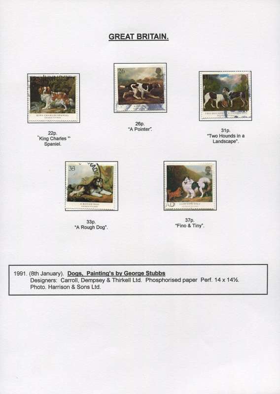 Great Britain - 5 Stamps Mounted on Presentation page