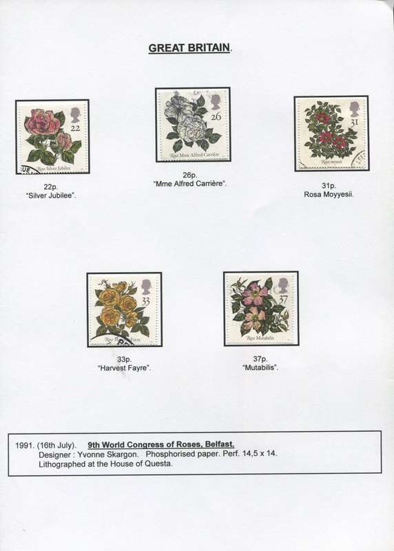 Great Britain - 5 Stamps Mounted on Presentation page