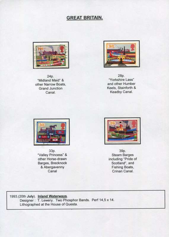 Great Britain - 4 Stamps Mounted on Presentation page