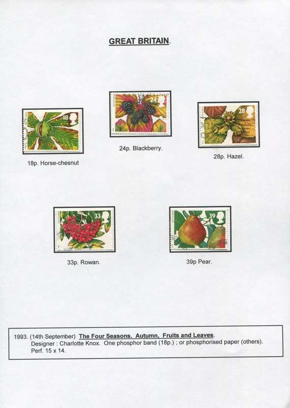 Great Britain - 5 Stamps Mounted on Presentation page