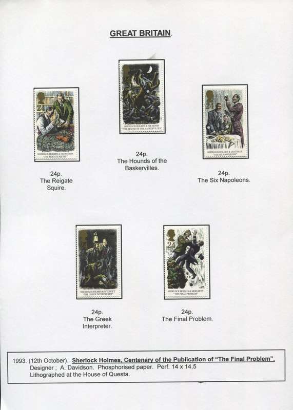 Great Britain - 5 Stamps Mounted on Presentation page