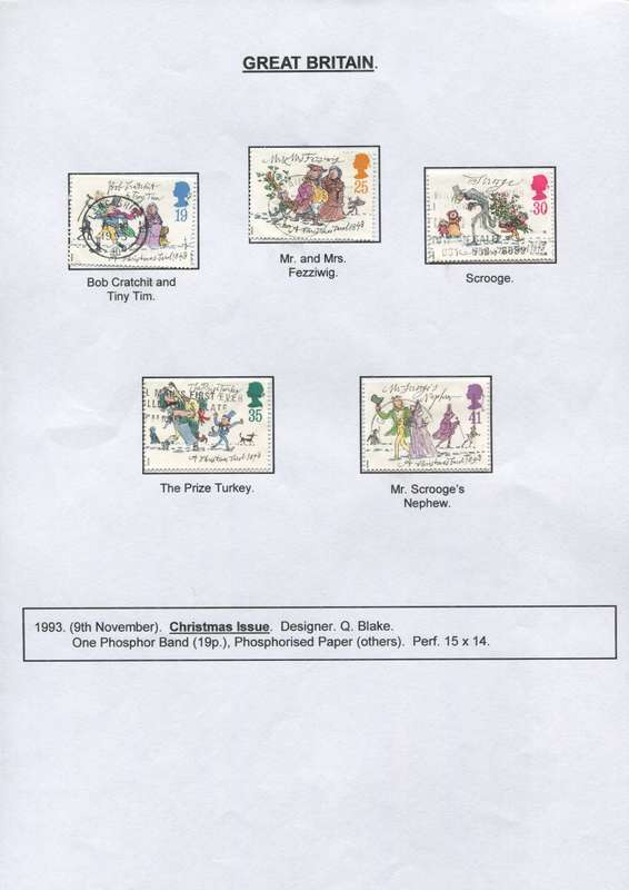 Great Britain - 5 Stamps Mounted on Presentation page