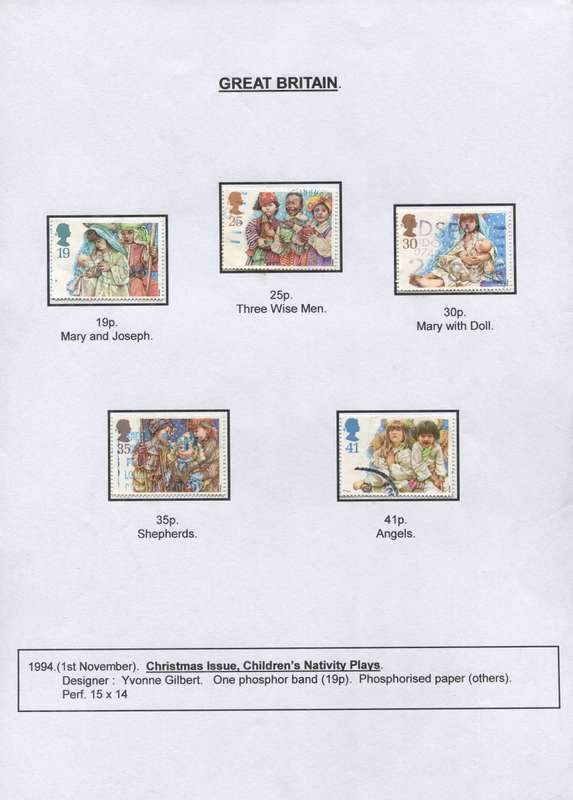 Great Britain - 5 Stamps Mounted on Presentation page