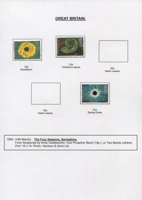 Great Britain - 3 Stamps Mounted on Presentation page