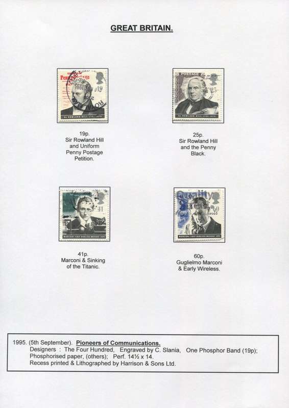 Great Britain - 4 Stamps Mounted on Presentation page