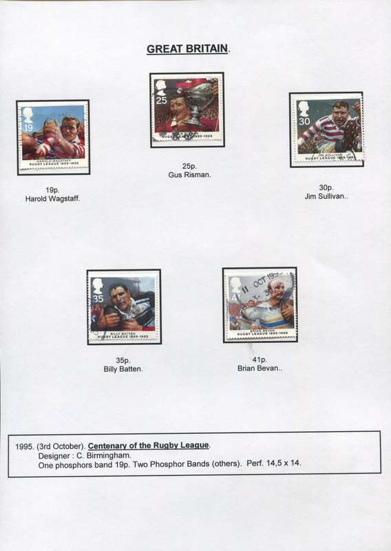 Great Britain - 5 Stamps Mounted on Presentation page