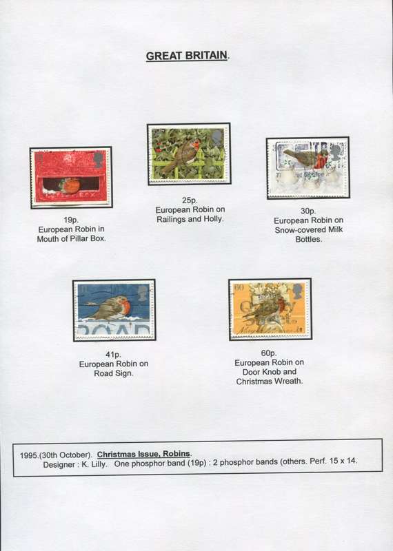 Great Britain - 5 Stamps Mounted on Presentation page