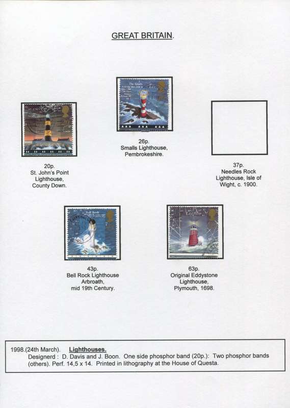 Great Britain - 4 Stamps Mounted on Presentation page