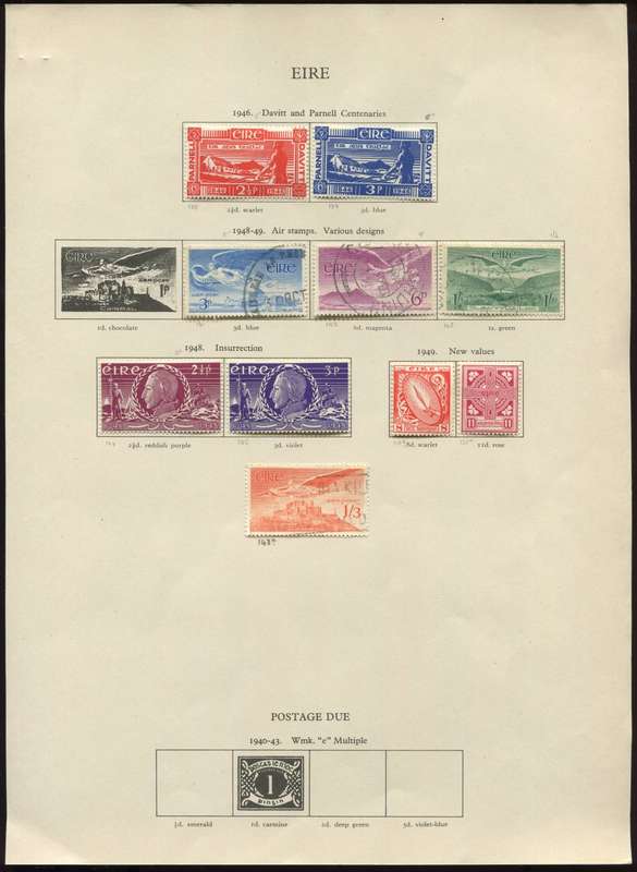 Ireland - 10 Stamps Mounted On Old Album Page