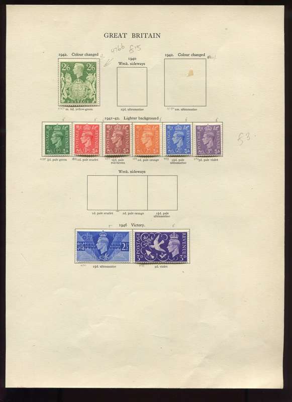 Great Britain - 9 Stamps Mounted On Old Album Page