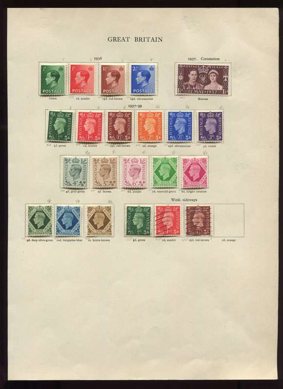 Great Britain - 22 Stamps Mounted On Old Album Page