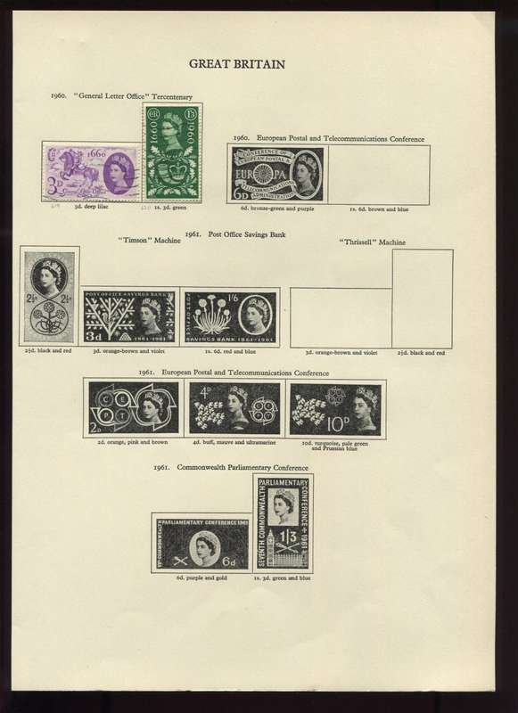 Great Britain - 2 Stamps Mounted On Old Album Page