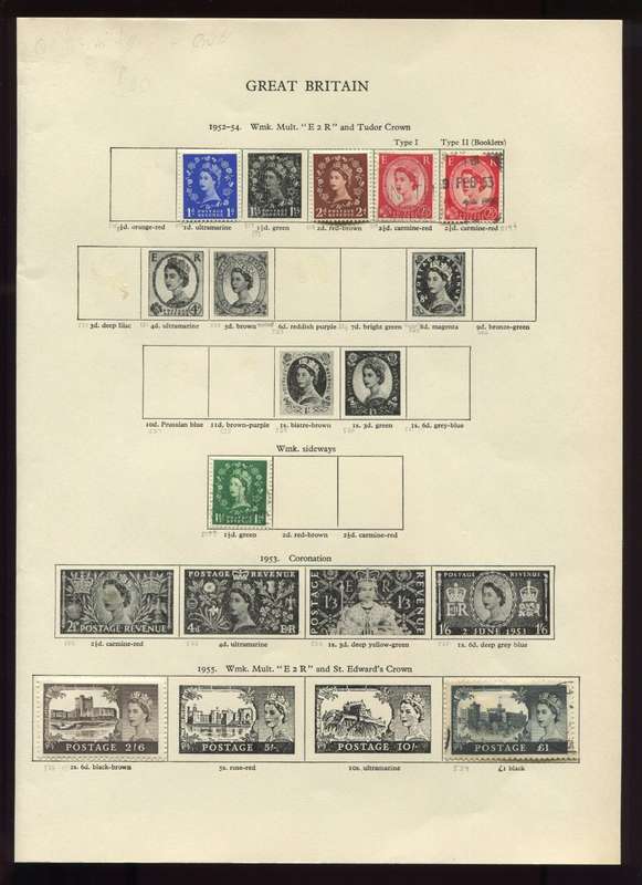 Great Britain - 7 Stamps Mounted On Old Album Page