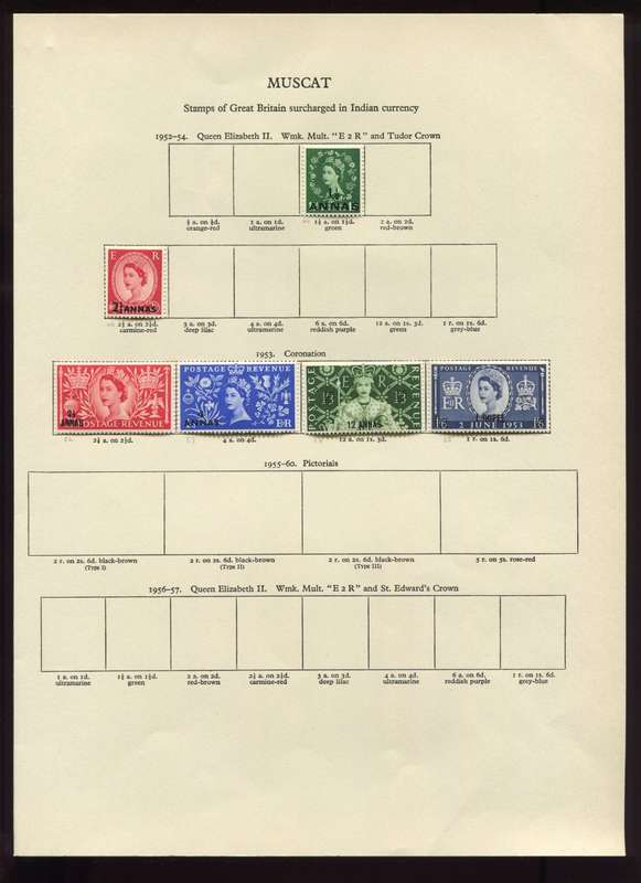 Muscat - 6 Stamps Mounted On Old Album Page