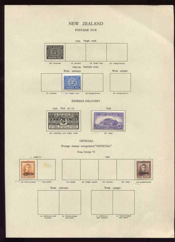 New Zealand- 4 Stamps Mounted On Old Album Page