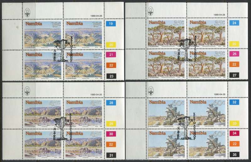 Namibia - 4 Control Blocks of 4 - CTO