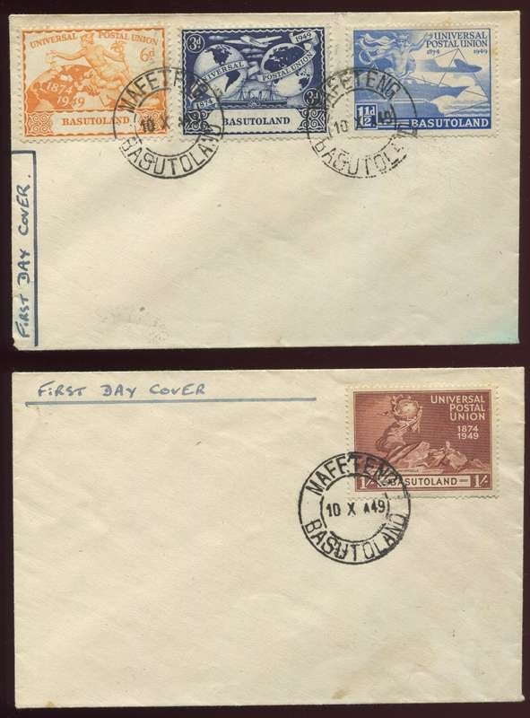 Basutoland - FDC - 2 Covers - One With 3 Stamps the Other With 1 Stamp