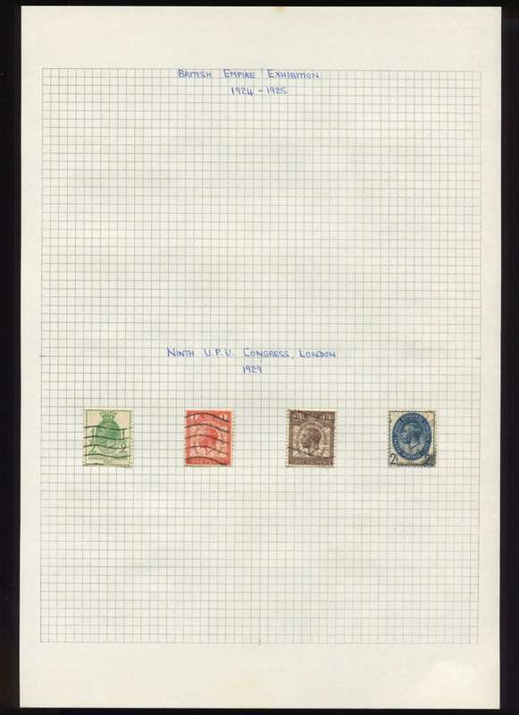 Great Britain - 4 Stamps Mounted on Old Album Page