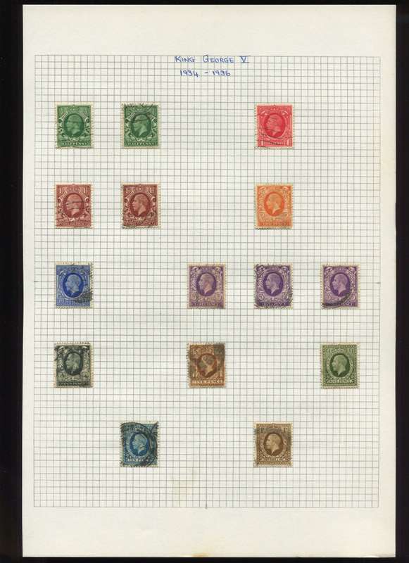 Great Britain - 15 Stamps Mounted on Old Album Page