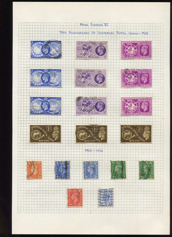 Great Britain - 19 Stamps Mounted on Old Album Page