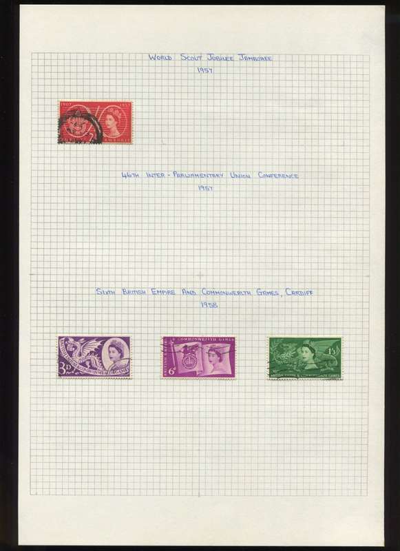Great Britain - 4 Stamps Mounted on Old Album Page