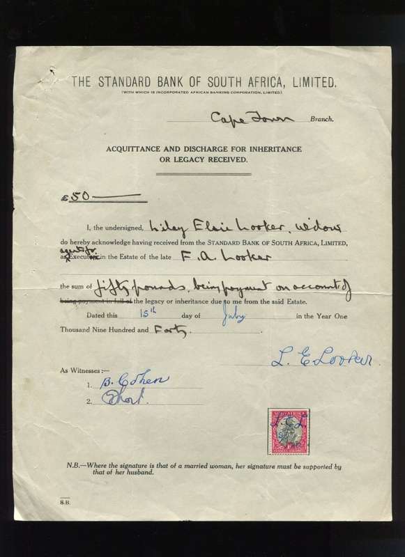 Union of SA - Document - 1 d Postage Stamps
