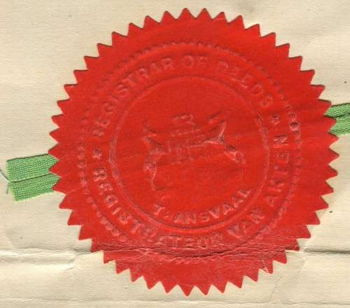 Union of SA - Document - General Power of Attorney - 5 /-  1913 Stamp