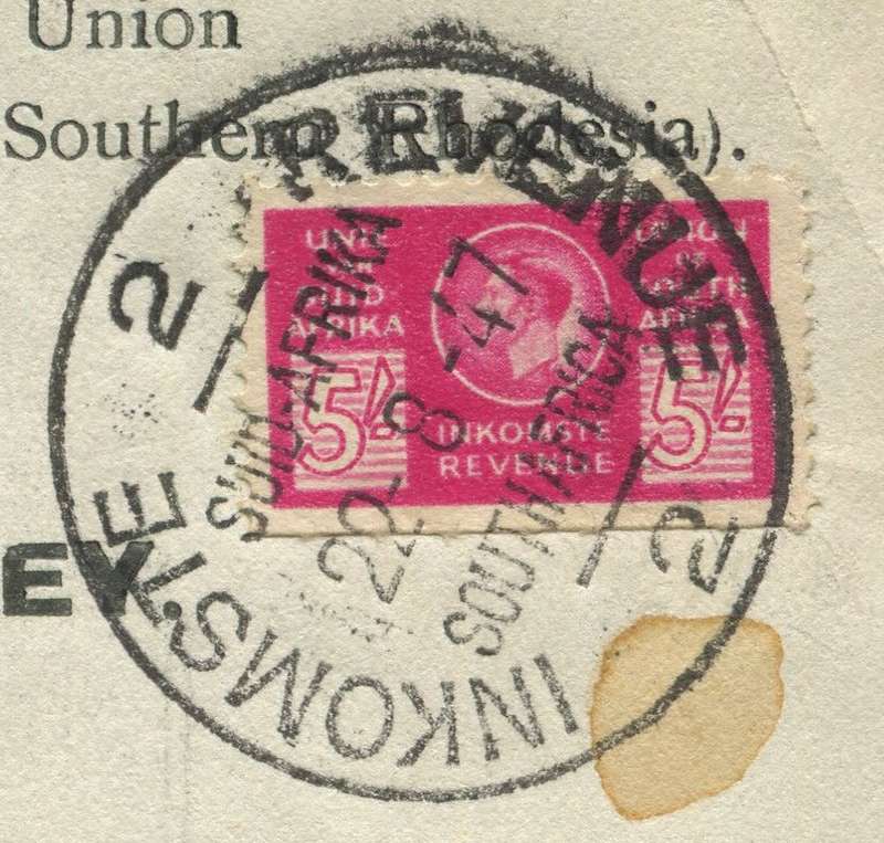 Union of SA - Document - General Power of Attorney - 5 /-  1942 Stamp