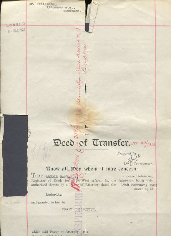 SWA - Document - Deed of Transfer - No Stamps