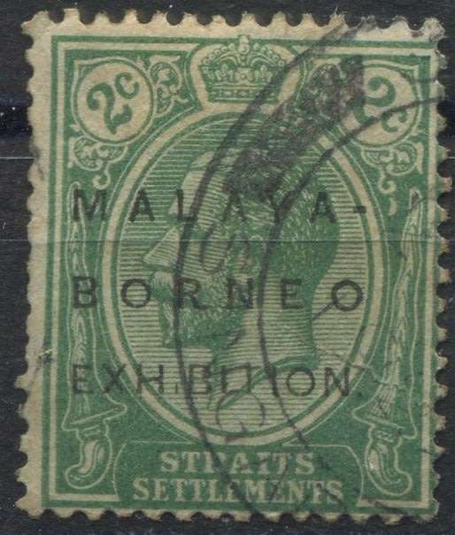 Malaya - Overprinted  MALAYA - BORNEO EXHIBITION Watermark Multiple Crown CA