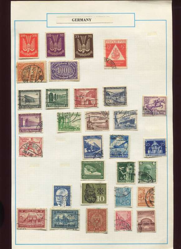 Germany - 31 Stamps Mounted on Old Album Page