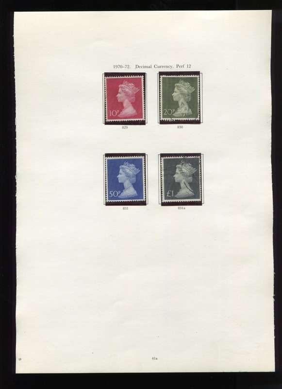 Great Britain - 4 Stamps Mounted on Old Album Page