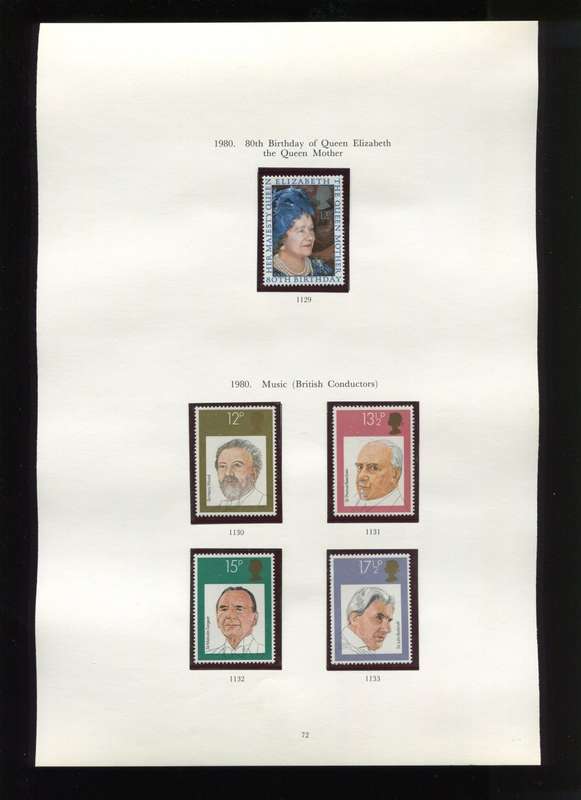 Great Britain - 5 Stamps Mounted on Old Album Page