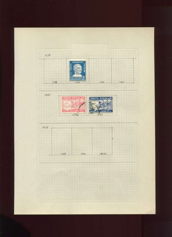 Turkey  - 3 Stamps Mounted On Old Album Page
