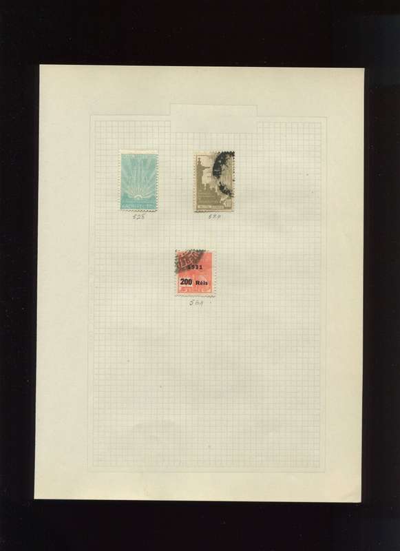 Brazil  - 3 Stamps Mounted On Old Album Page