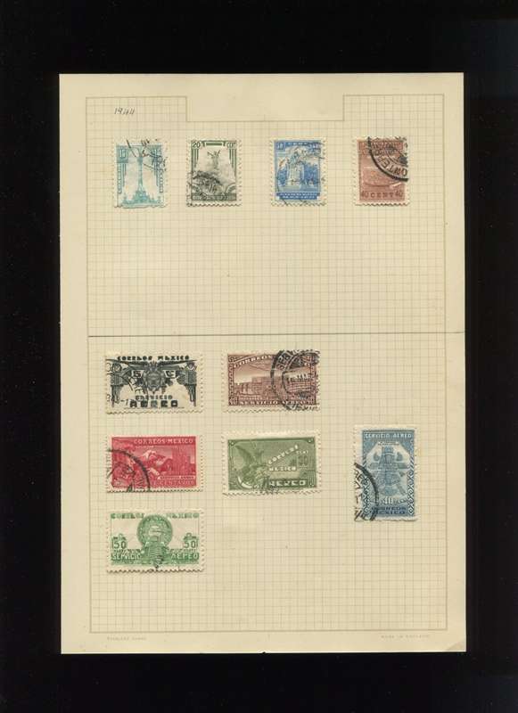 Mexico  - 10 Stamps Mounted On Old Album Page