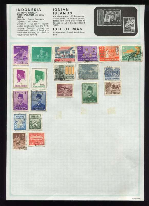 Indonesia  - 20 Stamps Mounted on Old Album Page